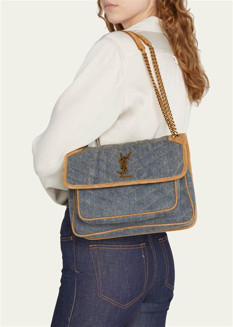 ysl denim bag small